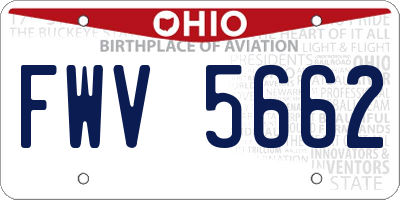 OH license plate FWV5662