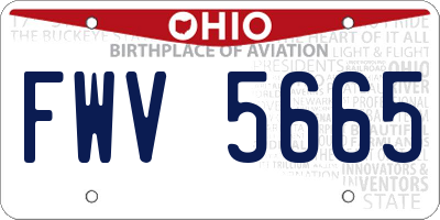 OH license plate FWV5665