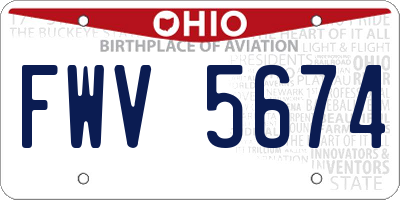 OH license plate FWV5674
