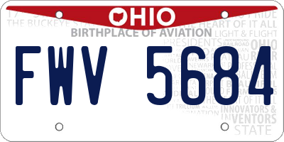 OH license plate FWV5684