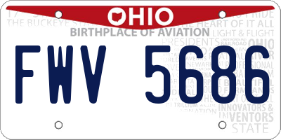 OH license plate FWV5686