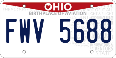 OH license plate FWV5688