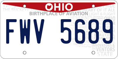 OH license plate FWV5689