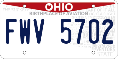OH license plate FWV5702