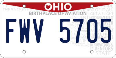 OH license plate FWV5705