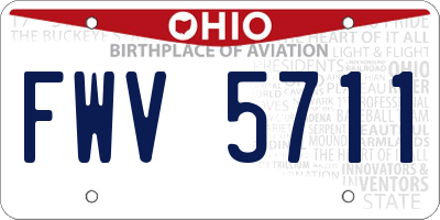 OH license plate FWV5711