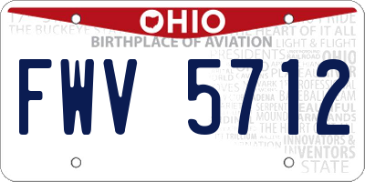 OH license plate FWV5712