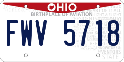 OH license plate FWV5718