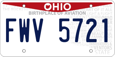 OH license plate FWV5721