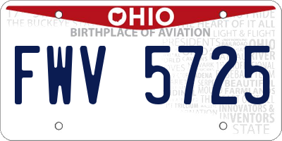 OH license plate FWV5725