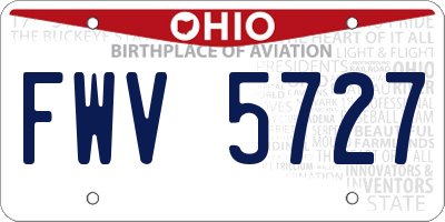 OH license plate FWV5727