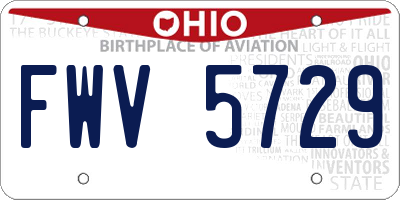 OH license plate FWV5729
