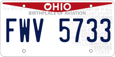 OH license plate FWV5733
