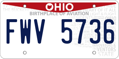 OH license plate FWV5736