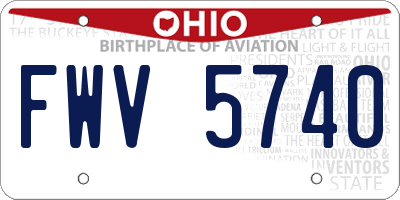 OH license plate FWV5740