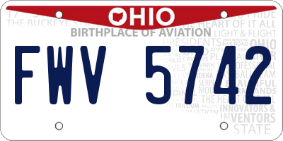 OH license plate FWV5742
