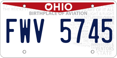 OH license plate FWV5745
