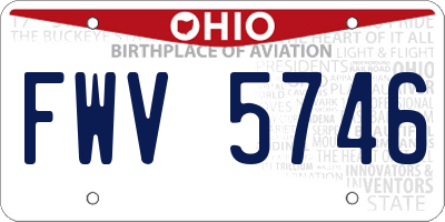 OH license plate FWV5746