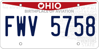 OH license plate FWV5758