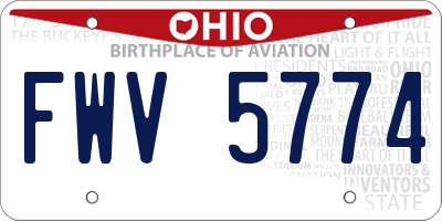 OH license plate FWV5774