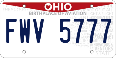OH license plate FWV5777