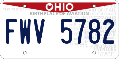 OH license plate FWV5782