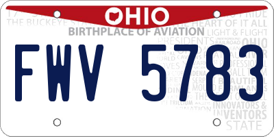OH license plate FWV5783