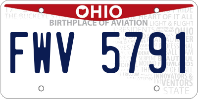 OH license plate FWV5791