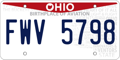 OH license plate FWV5798