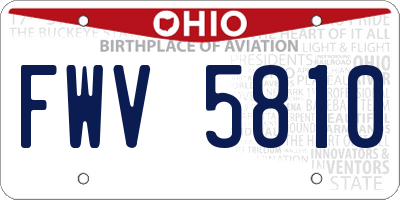 OH license plate FWV5810