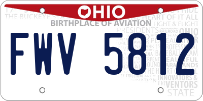 OH license plate FWV5812