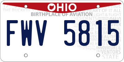 OH license plate FWV5815