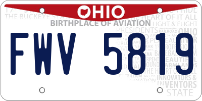 OH license plate FWV5819