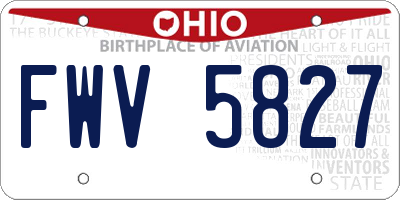 OH license plate FWV5827