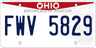 OH license plate FWV5829