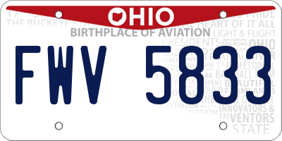 OH license plate FWV5833