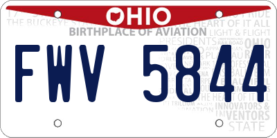 OH license plate FWV5844