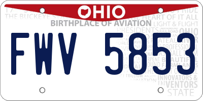 OH license plate FWV5853