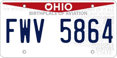 OH license plate FWV5864