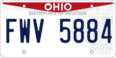 OH license plate FWV5884