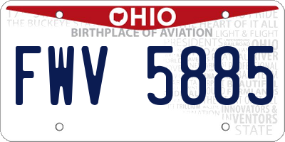 OH license plate FWV5885