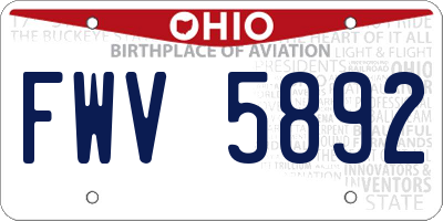 OH license plate FWV5892