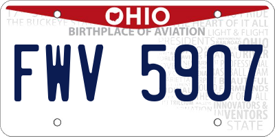 OH license plate FWV5907