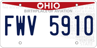 OH license plate FWV5910