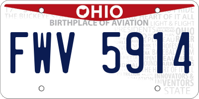OH license plate FWV5914