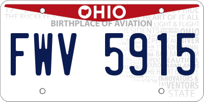 OH license plate FWV5915