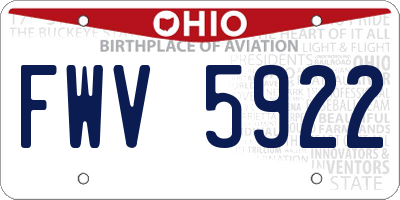 OH license plate FWV5922