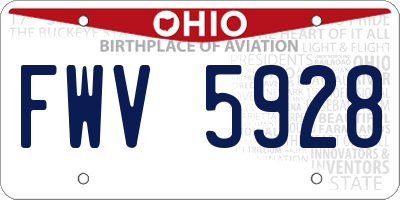 OH license plate FWV5928