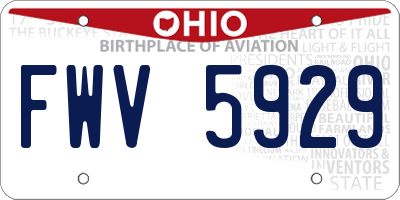 OH license plate FWV5929