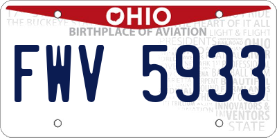 OH license plate FWV5933